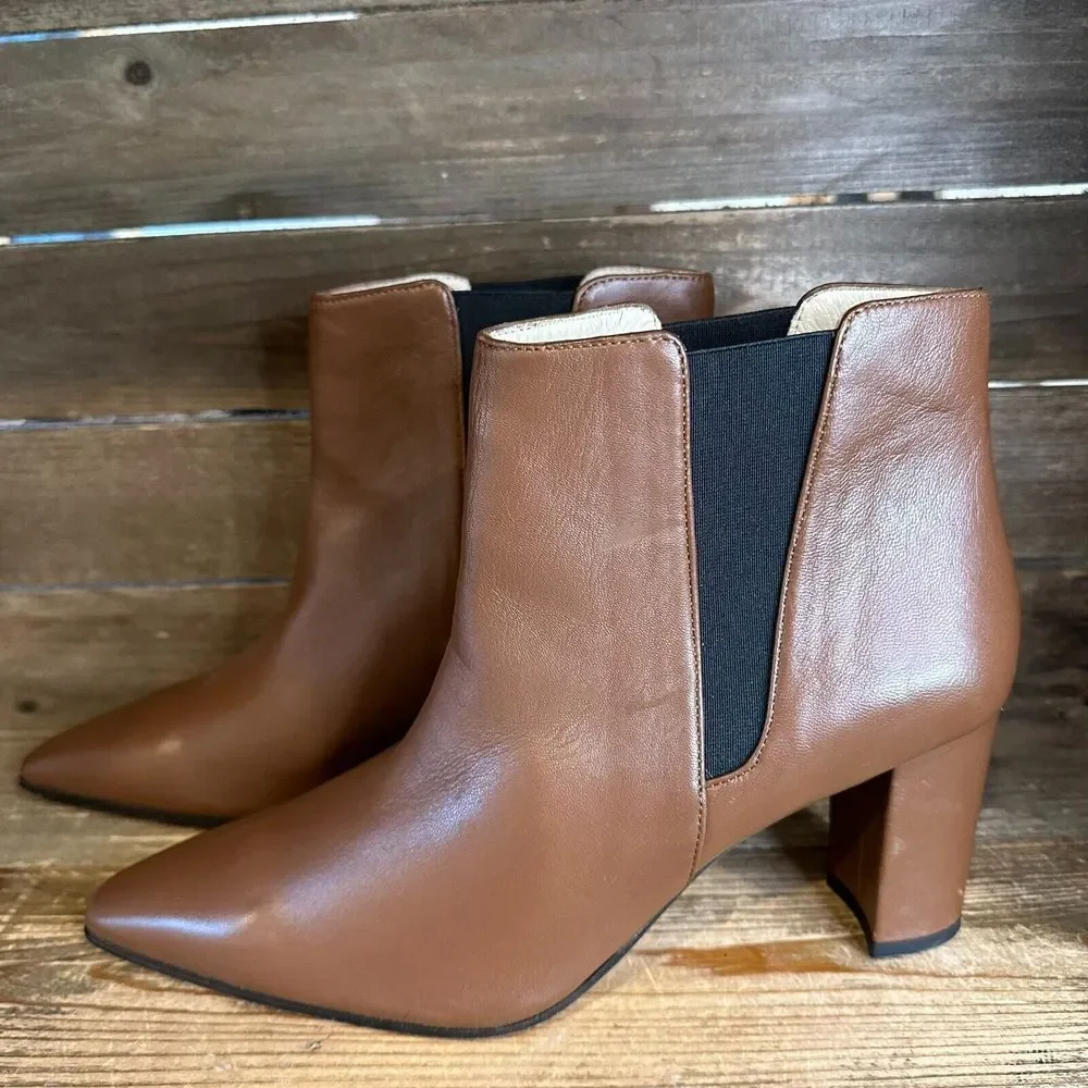Womens Amalfi By Rangoni‎ Isole Brown Leather Chelsea Ankle Boots Size 11.5 M